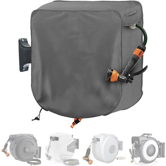 Garden Wall-mounted Hose Reel Cover, Retractable Garden Hose(24"L x18"Wx24H") - Picture 1 of 6